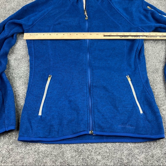 Eddie Bauer Sweater Womens medium Blue Fleece 1/4 Zip Pullover Outdoors - Picture 7 of 8